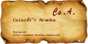 Csiszár Aranka névjegykártya