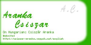 aranka csiszar business card
