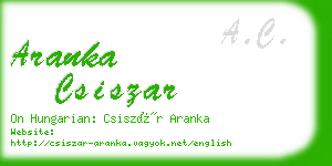 aranka csiszar business card